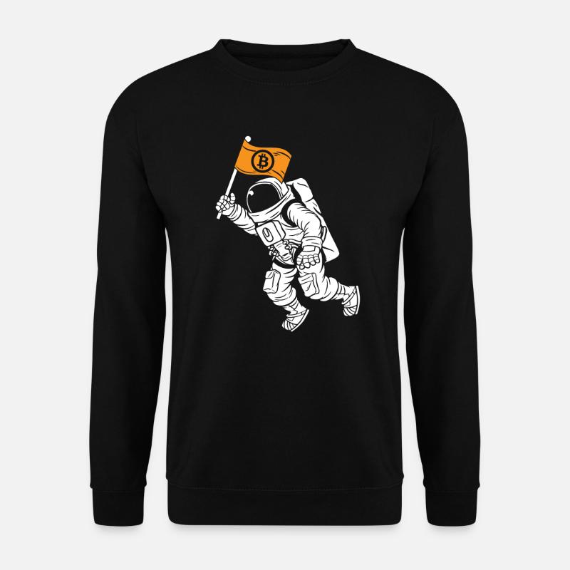Bitcoin zum Mond Bitcoin Geschenk Astronaut Bitcoin - Unisex Pullover - Schwarz