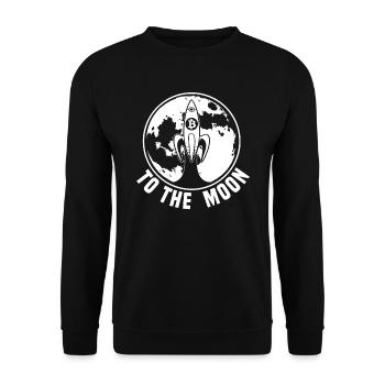 Bitcoin zum Mond Bitcoin Rakete Bitcoin Geschenk - Unisex Pullover - Schwarz - Vorne - Alina (178cm) & Michal (187cm)