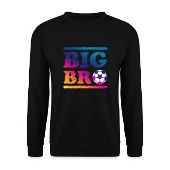 Big Bro Fussball Geschenk - Unisex Pullover - Schwarz - Vorne - Alina (178cm) & Michal (187cm)