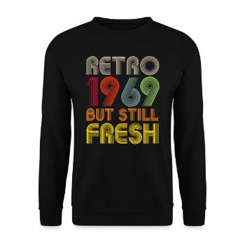 1969 Vintage - Unisex Pullover - Schwarz - Vorne - Alina (178cm) & Michal (187cm)