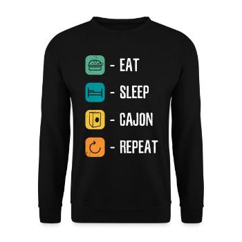 Cajon Cajon Drummer - Unisex Pullover - Schwarz - Vorne - Alina (178cm) & Michal (187cm)