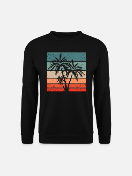 Palmen Retro Style Vintage - Unisex Pullover - Schwarz