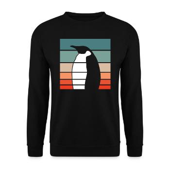 Penguin Retro Style Vintage - Unisex Sweatshirt - black - Front - Alina (178cm) & Michal (187cm)
