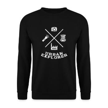 Urbexer Urban Explorer | lost place - Unisex Sweatshirt - black - Front - Alina (178cm) & Michal (187cm)