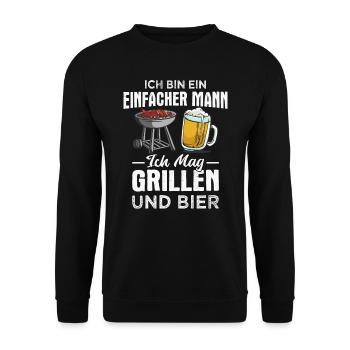 Griller BBQ Grill Grillmeister Grillen Bier - Unisex Pullover - Schwarz - Vorne - Alina (178cm) & Michal (187cm)