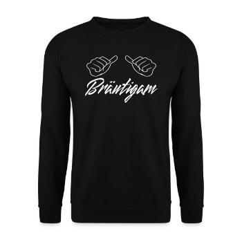 Bräutigam Hochzeit Heiraten Verlobung JGA - Unisex Pullover - Schwarz - Vorne - Alina (178cm) & Michal (187cm)