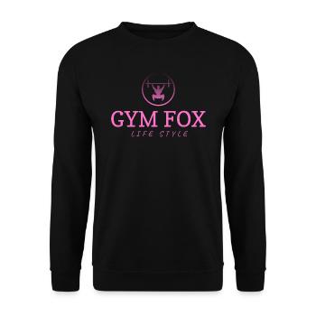 GYM FOX - Motivating Gym and Fitness Designs - Unisex Sweatshirt - black - Front - Alina (178cm) & Michal (187cm)