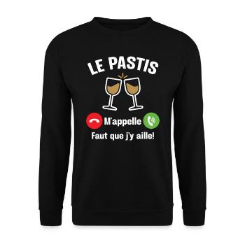 Le pastis m'appelle - Cadeau humour apéro alcool - Sweat-shirt Unisexe - noir - Devant - Alina (178cm) & Michal (187cm)