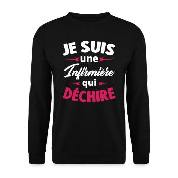 Je suis une Infirmière qui déchire - Sweat-shirt Unisexe - noir - Devant - Alina (178cm) & Michal (187cm)