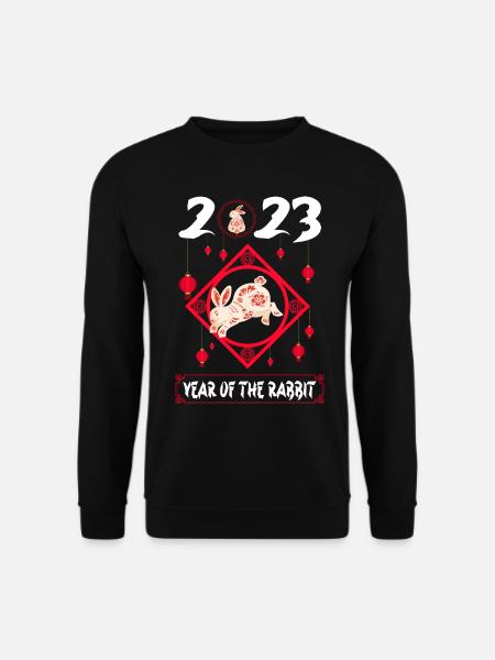 Year of the Rabbit 2023 -Chinesisches Neujahrsfest - Unisex Pullover - Schwarz