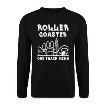 Roller Coaster One Track Mind - Unisex Sweatshirt - black - Front - Alina (178cm) & Michal (187cm)