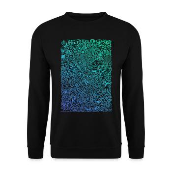 Doodle Paragliders color gradient - Unisex Sweatshirt - black - Front - Alina (178cm) & Michal (187cm)