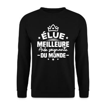 Élue meilleure aide soignante du monde - Sweat-shirt Unisexe - noir - Devant - Alina (178cm) & Michal (187cm)