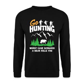Go Hunting Worst Case Bear Kills You - Unisex Sweatshirt - black - Front - Alina (178cm) & Michal (187cm)