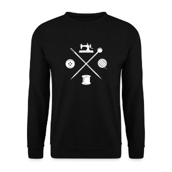 Sewing Knitting Crochet Accessories | Needles - Unisex Sweatshirt - black - Front - Alina (178cm) & Michal (187cm)