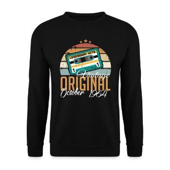 Oktober 1964 Geburtstagsgeschenk 1964 Oktober - Unisex Pullover - Schwarz - Vorne - Alina (178cm) & Michal (187cm)