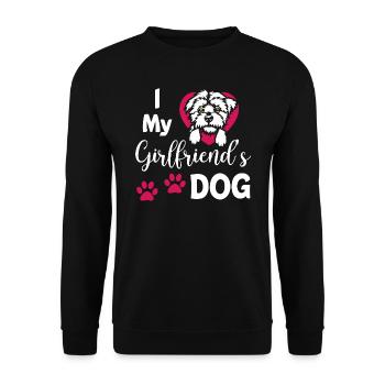 I Love My Girlfriends Dog - Unisex Sweatshirt - black - Front - Alina (178cm) & Michal (187cm)
