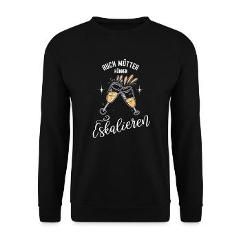 Mama Party | Mutter - Unisex Pullover - Schwarz - Vorne - Alina (178cm) & Michal (187cm)