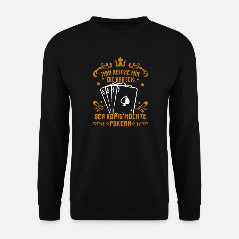 Poker Kartenspiel König | Skat - Unisex Pullover - Schwarz