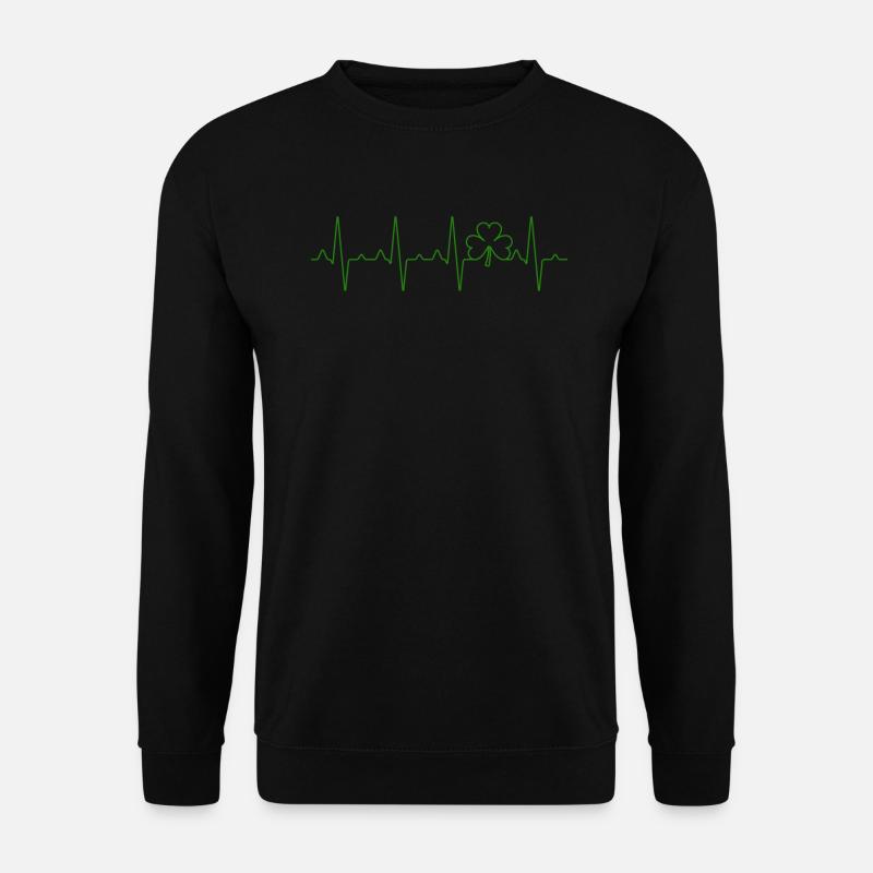 ECG de la Saint-Patrick Shamrock - Sweat-shirt Unisexe - noir