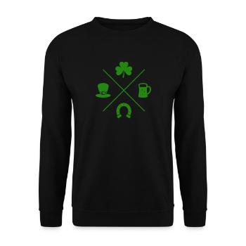 St. Patrick's Day Shamrock Beer - Unisex Sweatshirt - black - Front - Alina (178cm) & Michal (187cm)
