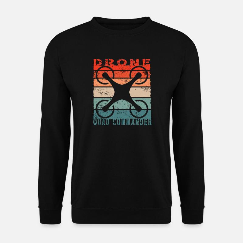 Drohne Quadcopter retro | Drohnen - Unisex Pullover - Schwarz