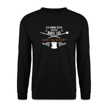 Knitting Sewing Crochet - Needle and Fabric - Unisex Sweatshirt - black - Front - Alina (178cm) & Michal (187cm)