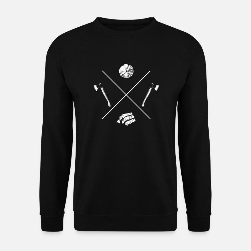 Holz hacken | Holzfäller - Unisex Pullover - Schwarz