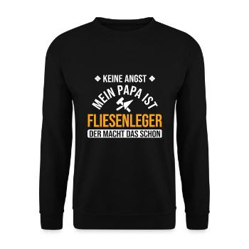 Fliesenleger Handwerker - Unisex Pullover - Schwarz - Vorne - Alina (178cm) & Michal (187cm)