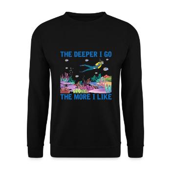 Diving Adventure Divers Sea Ocean - Unisex Sweatshirt - black - Front - Alina (178cm) & Michal (187cm)