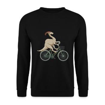 Paläontologie-Lehrer und Parasaurolophus Motif - Unisex Pullover - Schwarz - Vorne - Alina (178cm) & Michal (187cm)