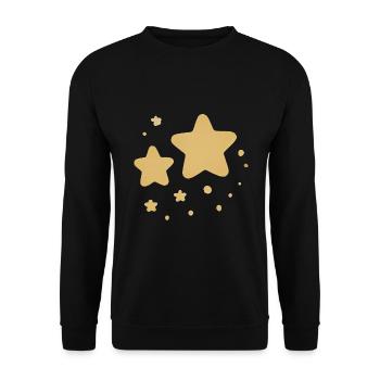 Design ludique d’étoiles jaunes - Sweat-shirt Unisexe - noir - Devant - Alina (178cm) & Michal (187cm)