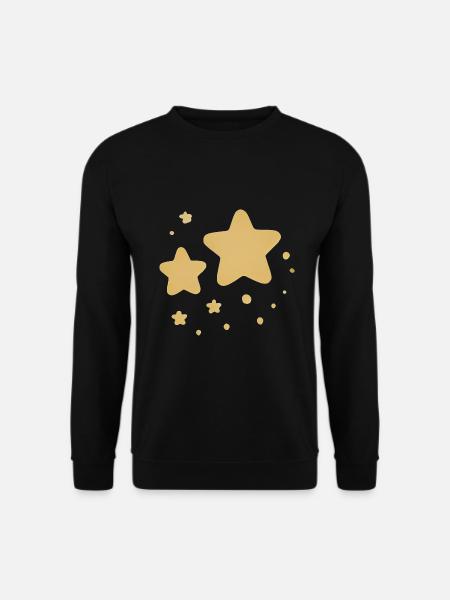 Verspieltes Design mit gelben Sternen - Unisex Pullover - Schwarz