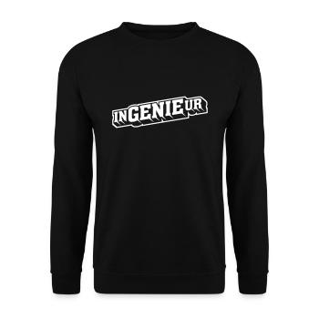 Ingenieur T Shirt Design Genie - Unisex Pullover - Schwarz - Vorne - Alina (178cm) & Michal (187cm)