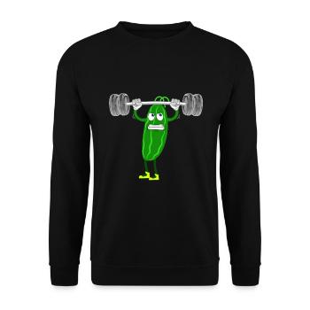 Veganer Veganerin Bodybuilding Zucchini - Unisex Pullover - Schwarz - Vorne - Alina (178cm) & Michal (187cm)