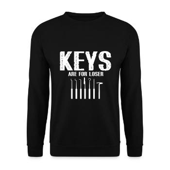Keys are for Looser Lockpicking Lock Picking - Unisex Sweatshirt - black - Front - Alina (178cm) & Michal (187cm)