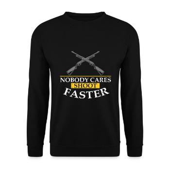 Funny Duck Hunting Design Hunters Hunting Ducks Design - Unisex Sweatshirt - black - Front - Alina (178cm) & Michal (187cm)