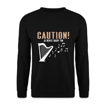 Harp design for harpist and harp player - Unisex Sweatshirt - black - Front - Alina (178cm) & Michal (187cm)