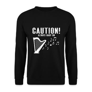Harp design for harpist and harp player - Unisex Sweatshirt - black - Front - Alina (178cm) & Michal (187cm)