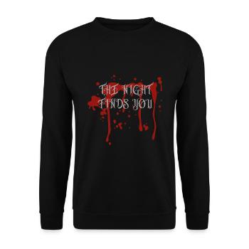 the night finds you halloween spruch geschenk idee - Unisex Pullover - Schwarz - Vorne - Alina (178cm) & Michal (187cm)