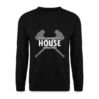 Hausabriss und Renovierungs Design - Unisex Pullover - Schwarz - Vorne - Alina (178cm) & Michal (187cm)