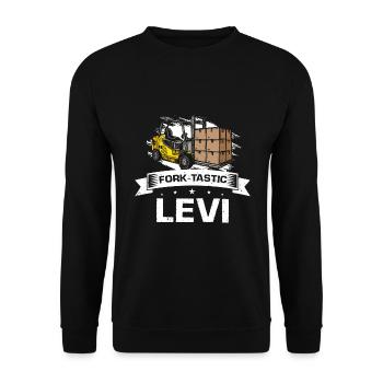 Warehouse drivers and warehouse workers for forklifts - Unisex Sweatshirt - black - Front - Alina (178cm) & Michal (187cm)