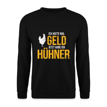 Hühner Geflügel - Unisex Pullover - Schwarz - Vorne - Alina (178cm) & Michal (187cm)