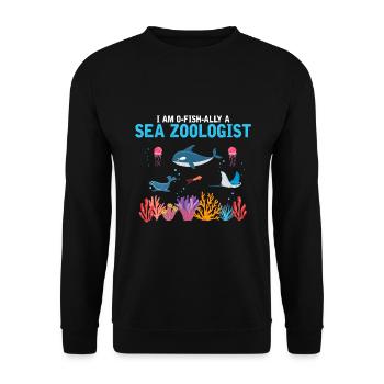 Zooologiste marin officiel Zooologie Mer - Sweat-shirt Unisexe - noir - Devant - Alina (178cm) & Michal (187cm)