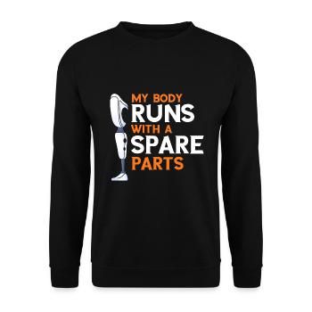 Artificial Limb Design for Prosthetic Leg - Unisex Sweatshirt - black - Front - Alina (178cm) & Michal (187cm)