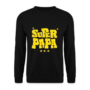 Superdad Super Dad Gestickter Schriftzug - Unisex Pullover - Schwarz - Vorne - Alina (178cm) & Michal (187cm)