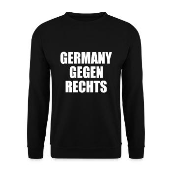 Germany gegen rechts - Unisex Pullover - Schwarz - Vorne - Alina (178cm) & Michal (187cm)