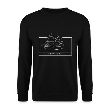Stralsund ship Stralibu holiday - Unisex Sweatshirt - black - Front - Alina (178cm) & Michal (187cm)