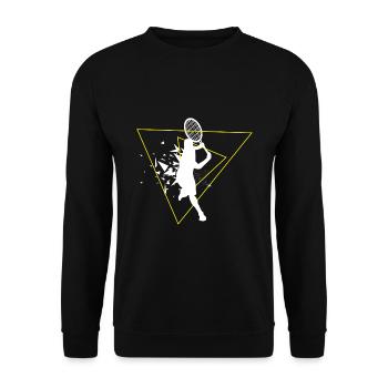 Tennis tennis player tennis sport tennis ball - Unisex Sweatshirt - black - Front - Alina (178cm) & Michal (187cm)