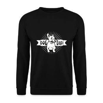 DOG DAD french bulldog - Unisex Sweatshirt - black - Front - Alina (178cm) & Michal (187cm)
